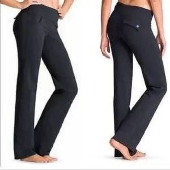Athleta Fusion Black Flare Yoga Pants - Picture 1 of 6